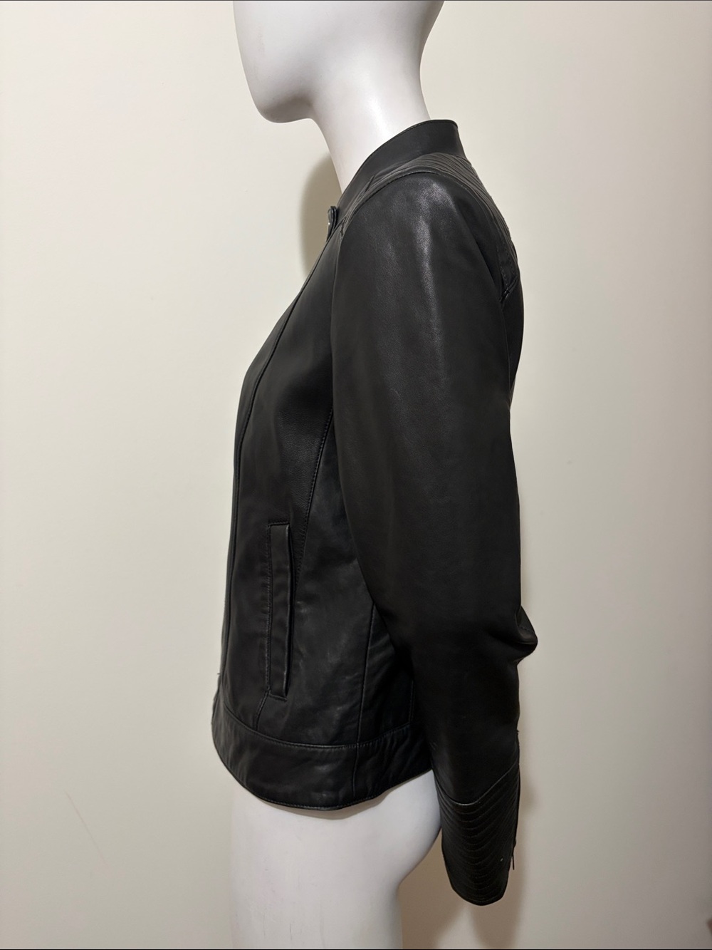 Badgley Mischka Black Leather Moto Jacket - Picture 5 of 14